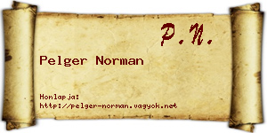 Pelger Norman névjegykártya